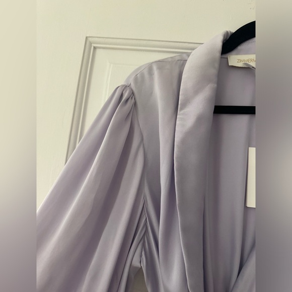 NWT medium / AUS 2 Zimmerman Silk Purple Wrap Dress Midi - Picture 12 of 15